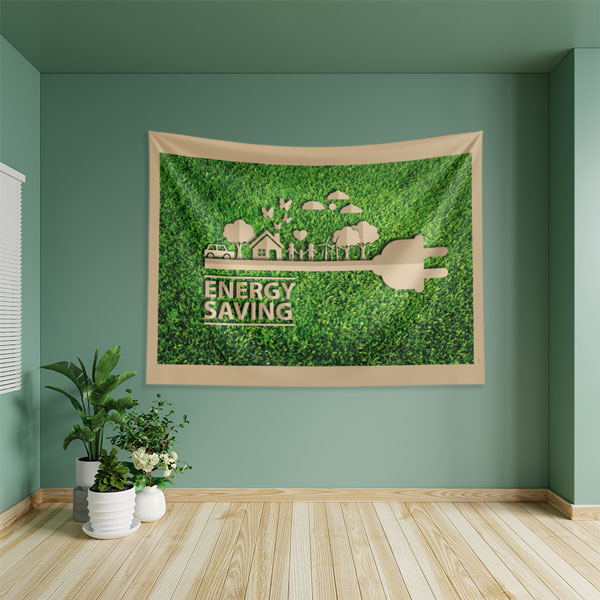 "Energy Saving" (Enerji Tasarrufu) Ev ve Fiş Temalı Duvar Örtüsü 8317