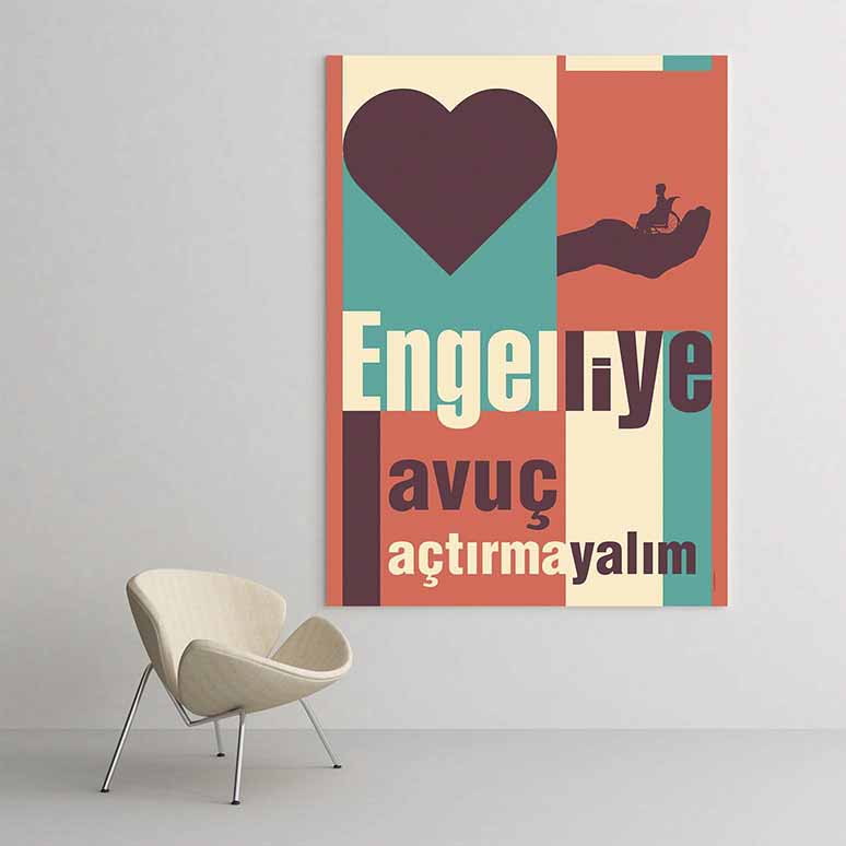 engelli-posterleri-2017-04 "Engelliye Avuç Açtırmayalım" Sosyal Mesajlı Duvar Tablosu – 2017