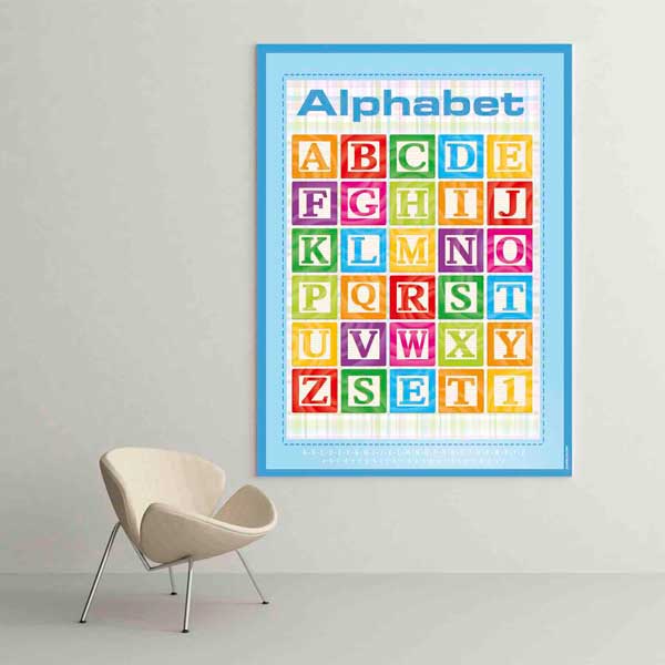 Renkli Alfabe Öğrenme Poster Tablo – B-520