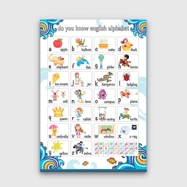 İngilizce Alfabe Resimli Poster Tablo – B-522
