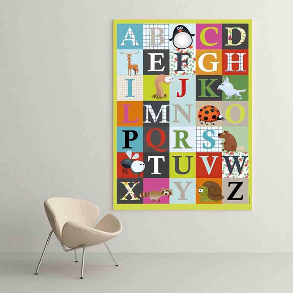 İngilizce Alfabe Hayvanlı Poster Tablo – B-519