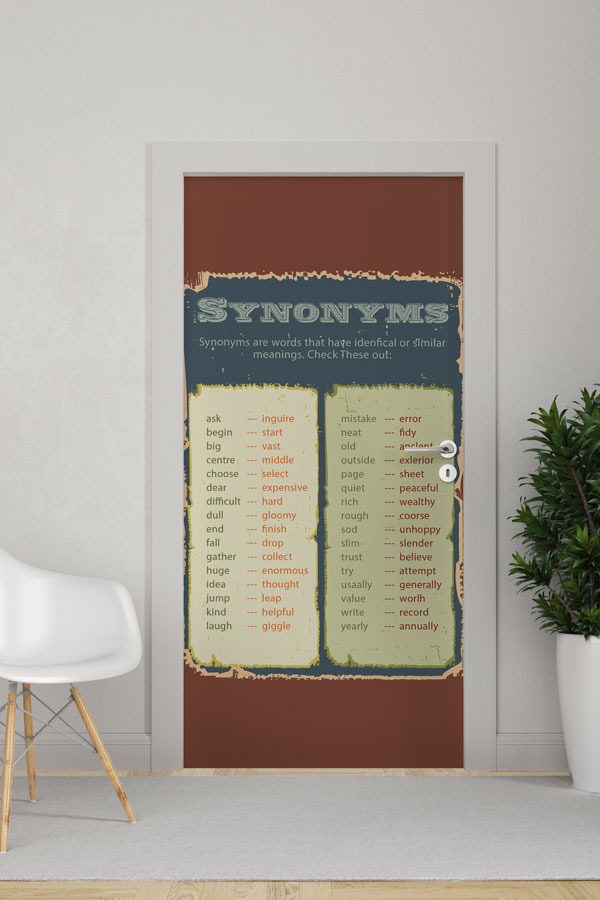 İngilizce Eş Anlamlı Kelimeler Kapı Giydirmesi 8691