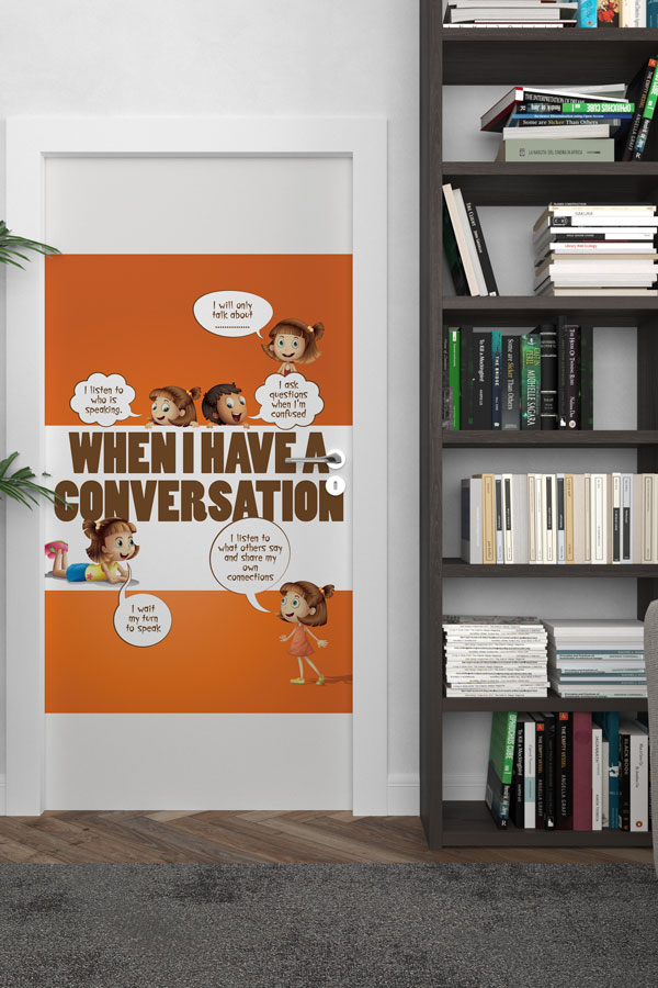 english-class-door-art-8697-02 İngilizce Konuşma Kuralları Kapı Giydirmesi 8697