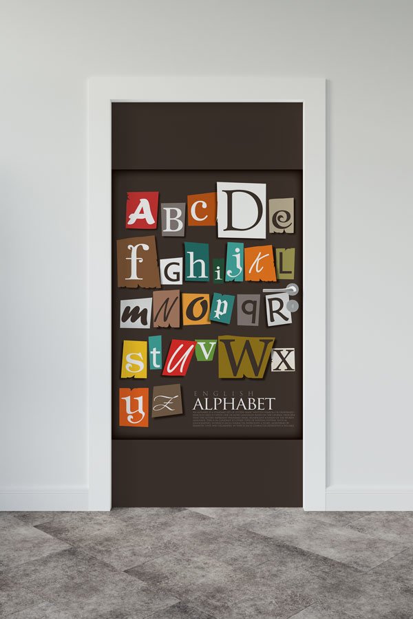 İngilizce Alfabe Kapı Giydirme - Kesik Harfler 8681