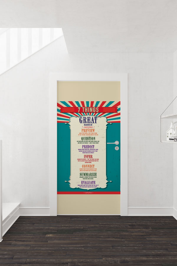 english-class-door-design-8702-01 İngilizce Harika Okuma Becerileri Kapı Giydirmesi 8702