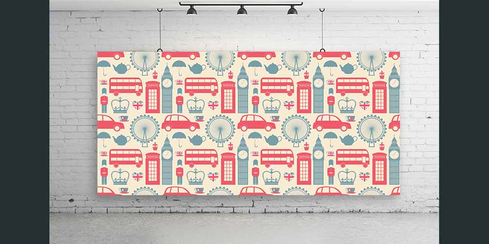 Londra Sembolleri Desenli Duvar Kağıdı 1109