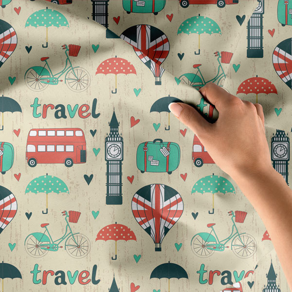 Londra Seyahat Temalı Çizgisel Duvar Örtüsü 8254
