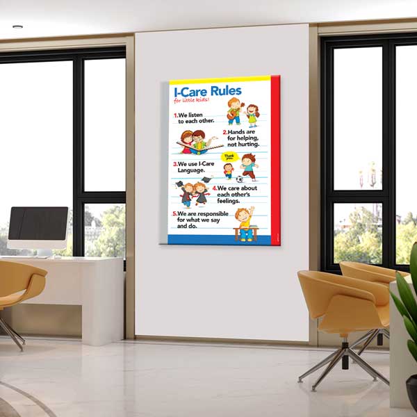 Çocuklar İçin I-Care Kuralları Eğitici Poster Tablo – B-545