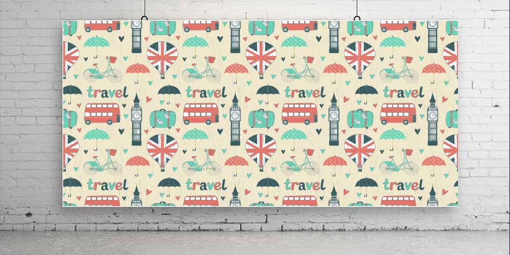 Londra Temalı Seyahat Desenli Duvar Kağıdı 1107