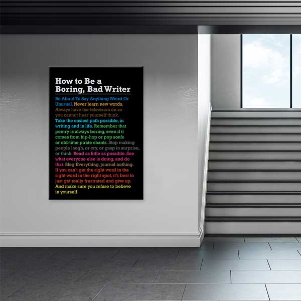 Yaratıcı Yazarlık Mizahi Poster Tablo – B-533