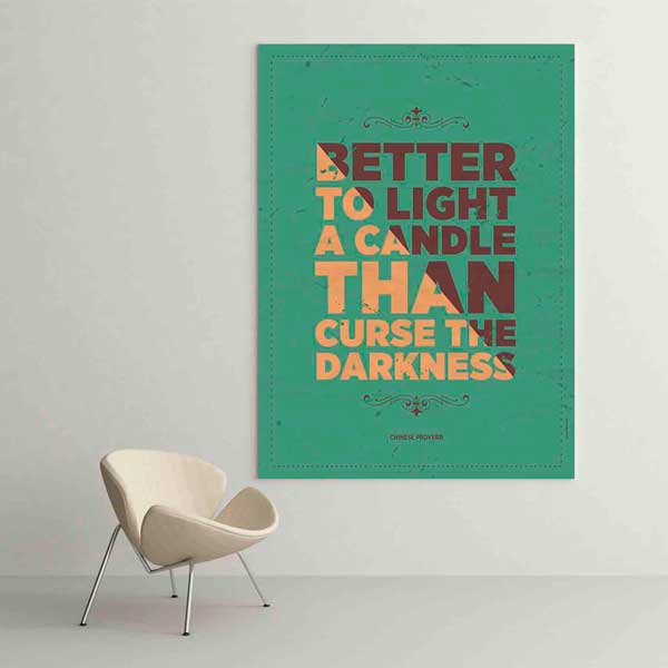 Karanlığı Lanetlemektense Bir Mum Yak Motivasyon Poster Tablo – B-557