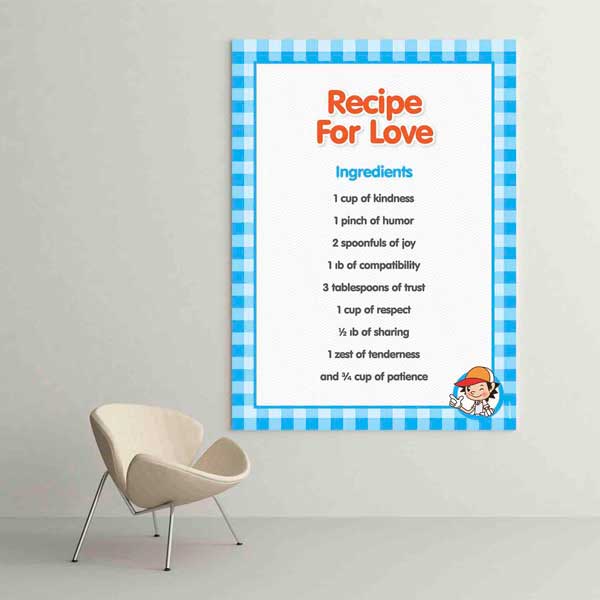 Aşk Tarifi Motivasyon Poster Tablo – B-550