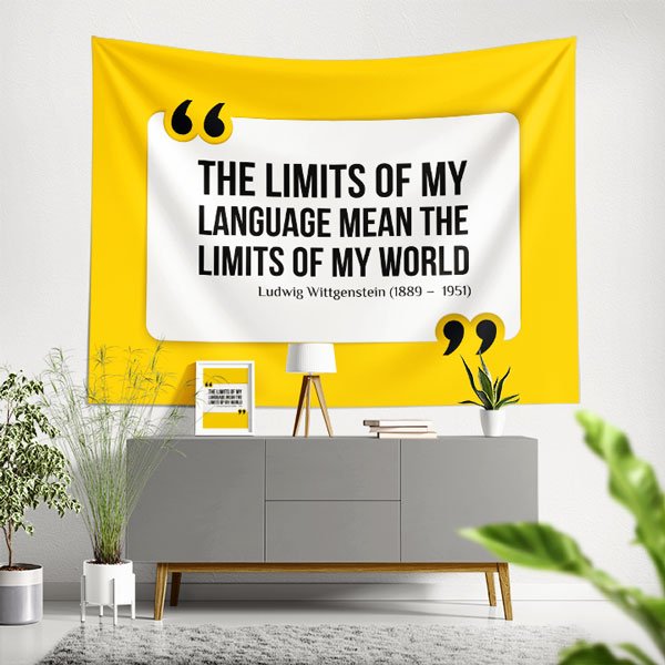 Wittgenstein "Dilimin Sınırları" Alıntı Duvar Örtüsü 8251
