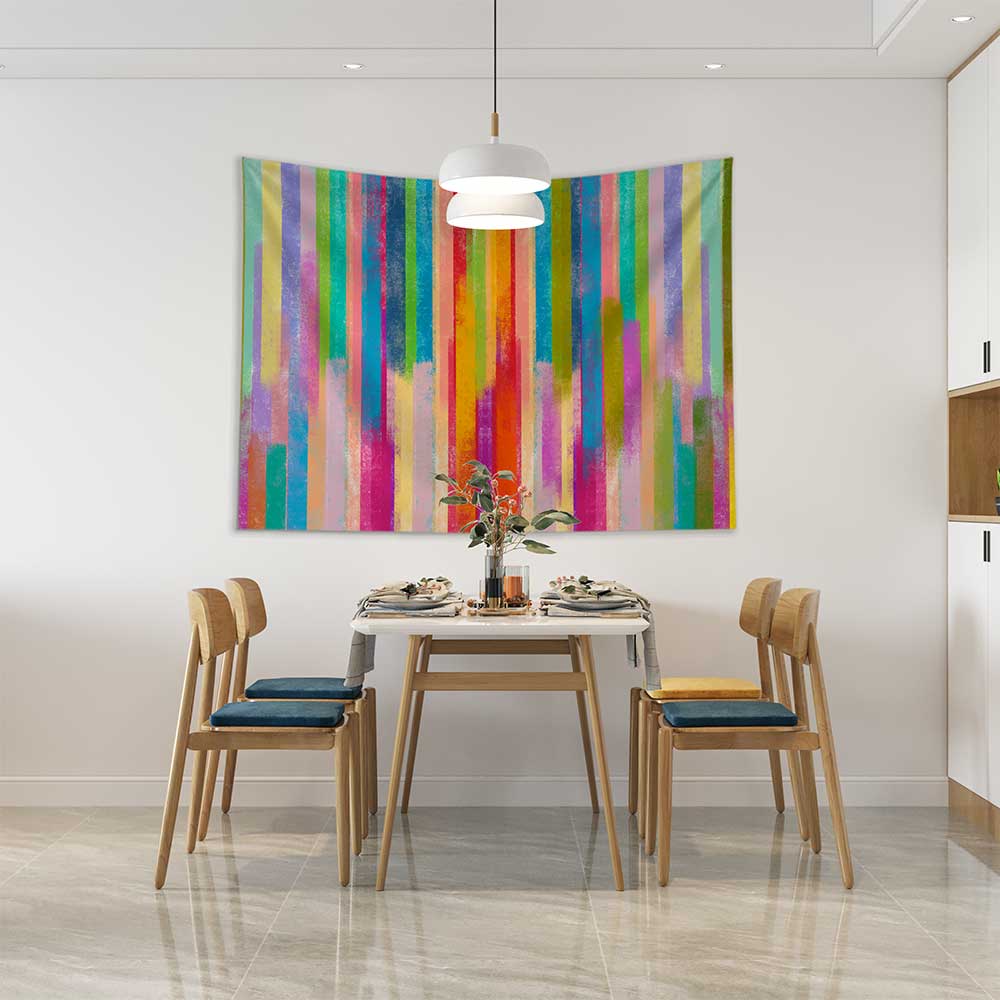 Renkli Çizgi Soyut Duvar Örtüsü 4193