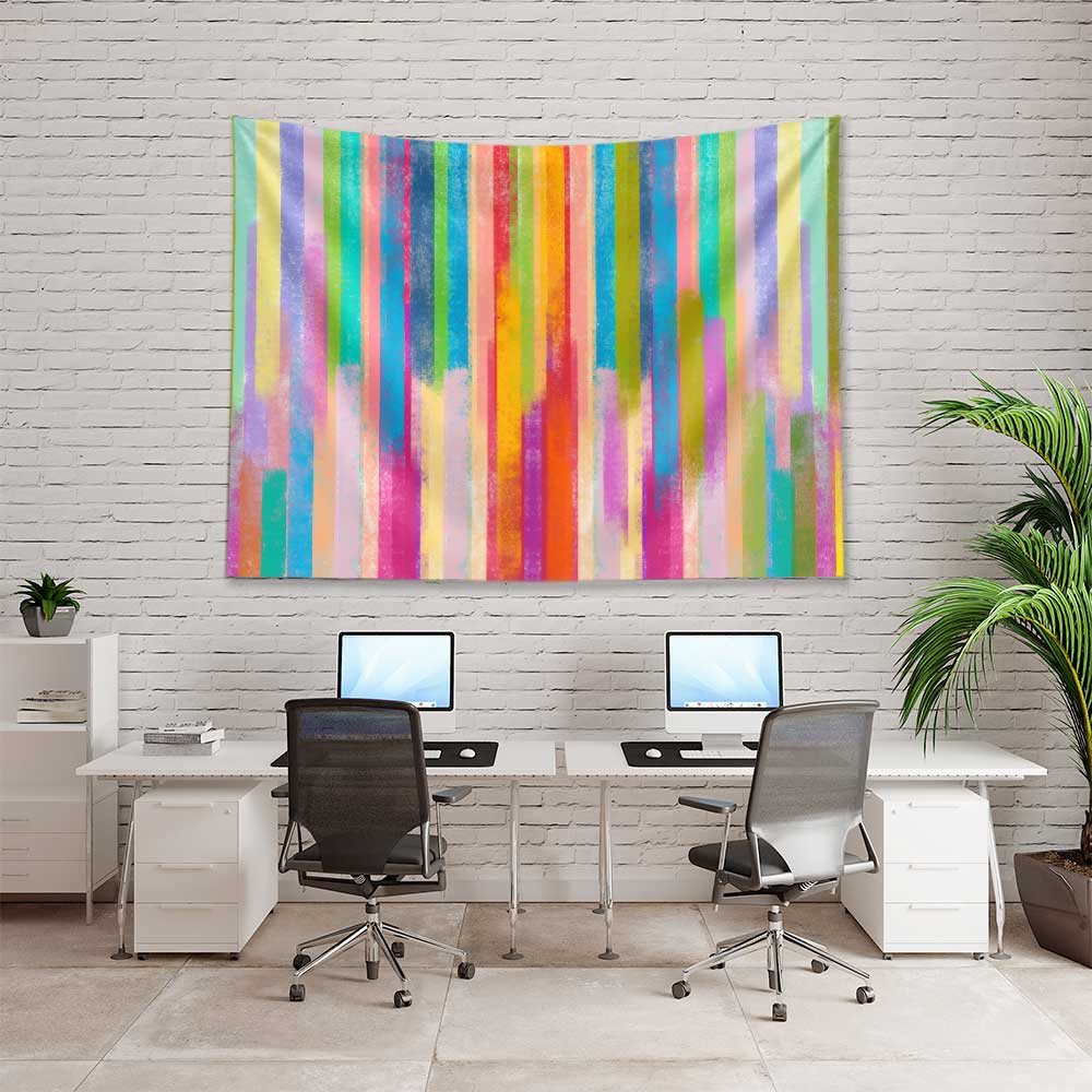 Renkli Çizgi Soyut Duvar Örtüsü 4193