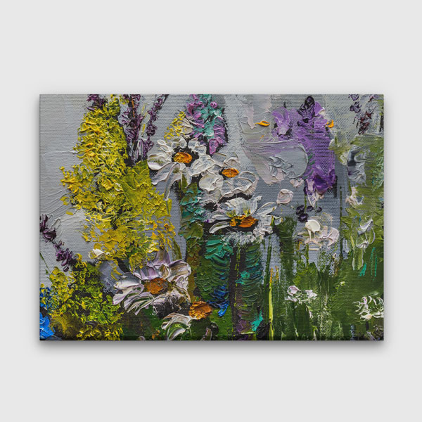 Renkli Soyut Çiçek Desenli Kanvas Tablo 4210