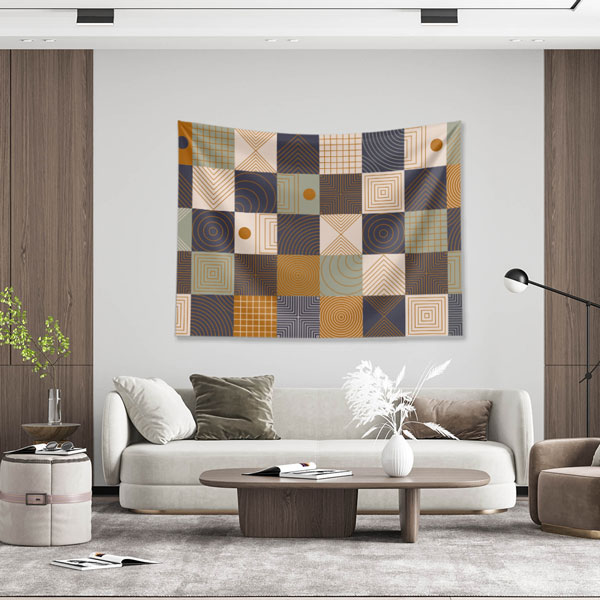 Modern Geometrik Desen Duvar Örtüsü 4125