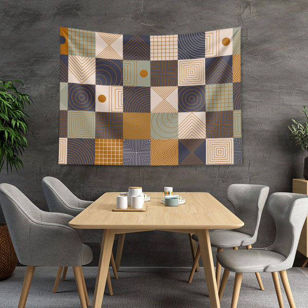 Modern Geometrik Desen Duvar Örtüsü 4125