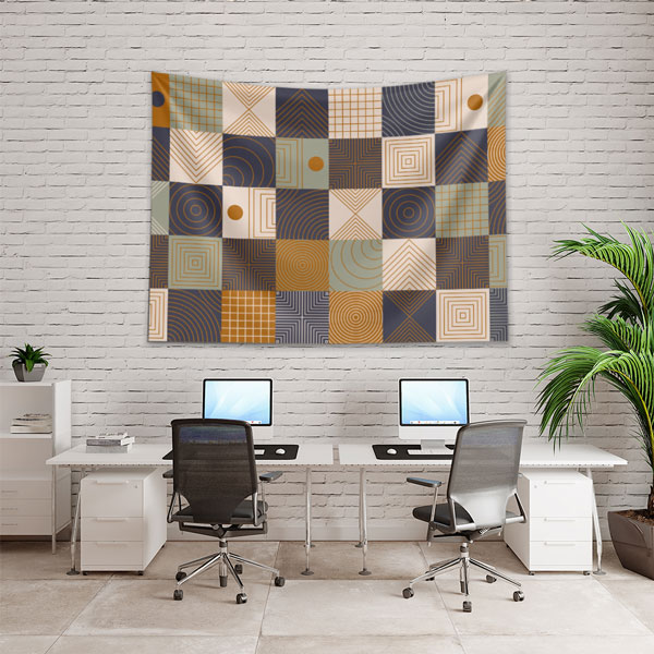 Modern Geometrik Desen Duvar Örtüsü 4125