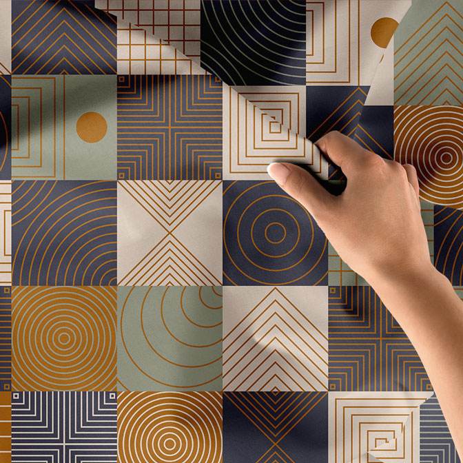 Modern Geometrik Desen Duvar Örtüsü 4125