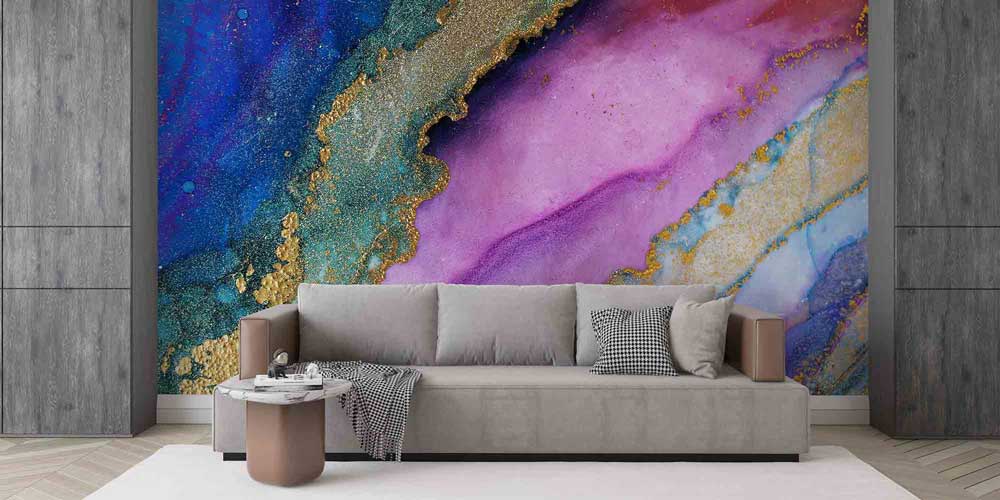 Altın Dokulu Mermer Soyut Duvar Kağıdı 4176