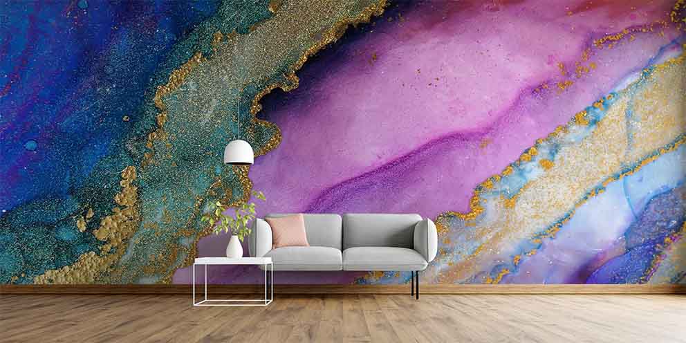 Altın Dokulu Mermer Soyut Duvar Kağıdı 4176