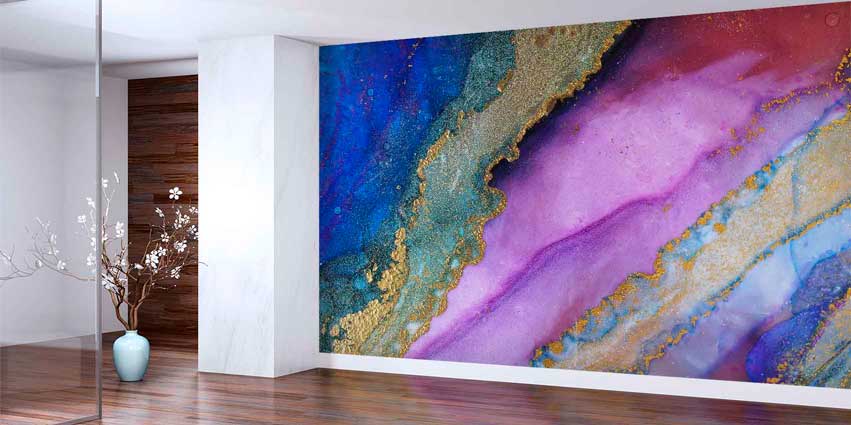 Altın Dokulu Mermer Soyut Duvar Kağıdı 4176