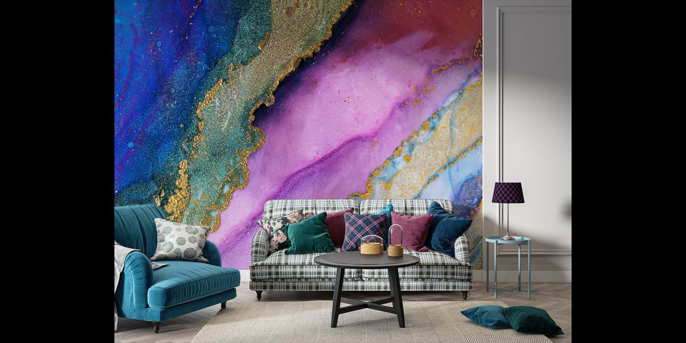 Altın Dokulu Mermer Soyut Duvar Kağıdı 4176