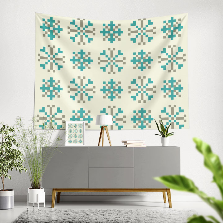 Minimal Motifli Geometrik Desen Duvar Örtüsü 4276