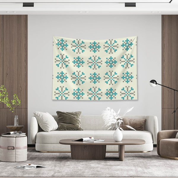 Minimal Motifli Geometrik Desen Duvar Örtüsü 4276