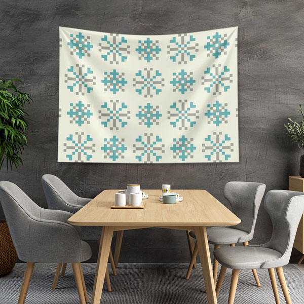 Minimal Motifli Geometrik Desen Duvar Örtüsü 4276