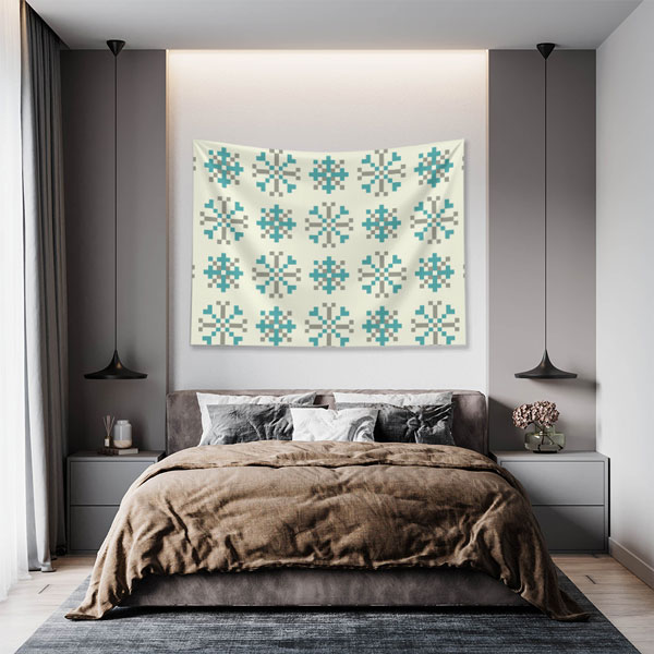 Minimal Motifli Geometrik Desen Duvar Örtüsü 4276