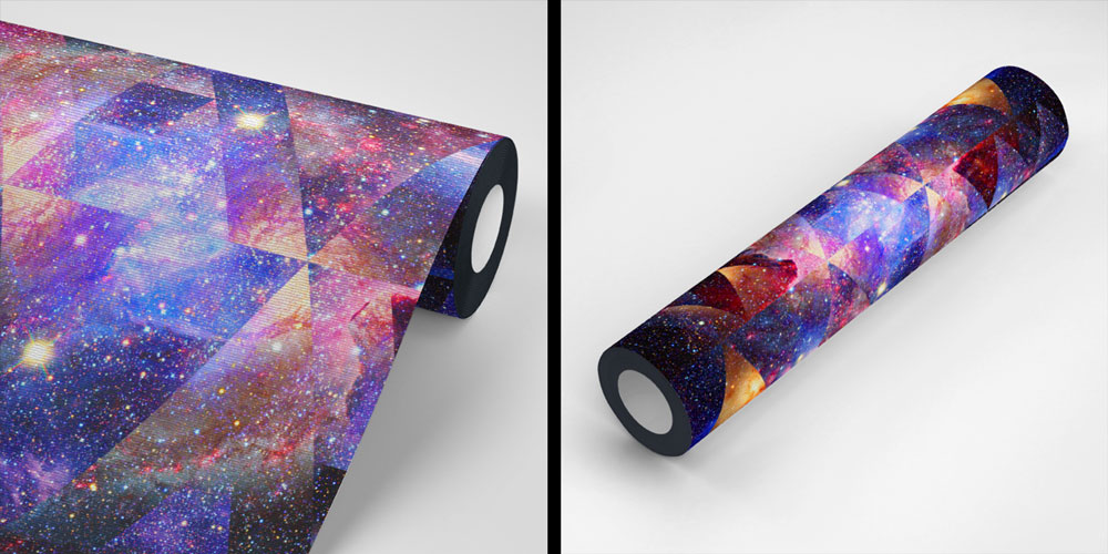 Geometrik Galaksi Desenli Modern Uzay Duvar Kağıdı 4352