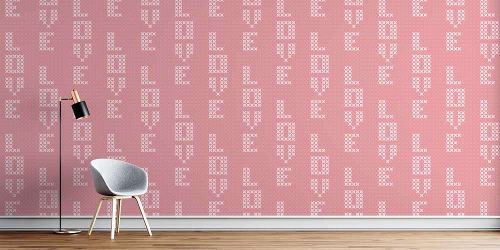 ev-dekorasyonu-4511-0 Love Desenli Duvar Kağıdı 4511