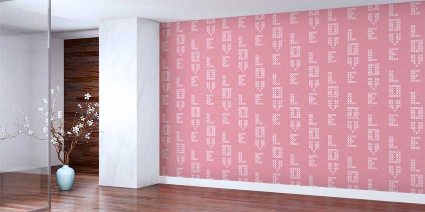 ev-dekorasyonu-4511-01 Love Desenli Duvar Kağıdı 4511