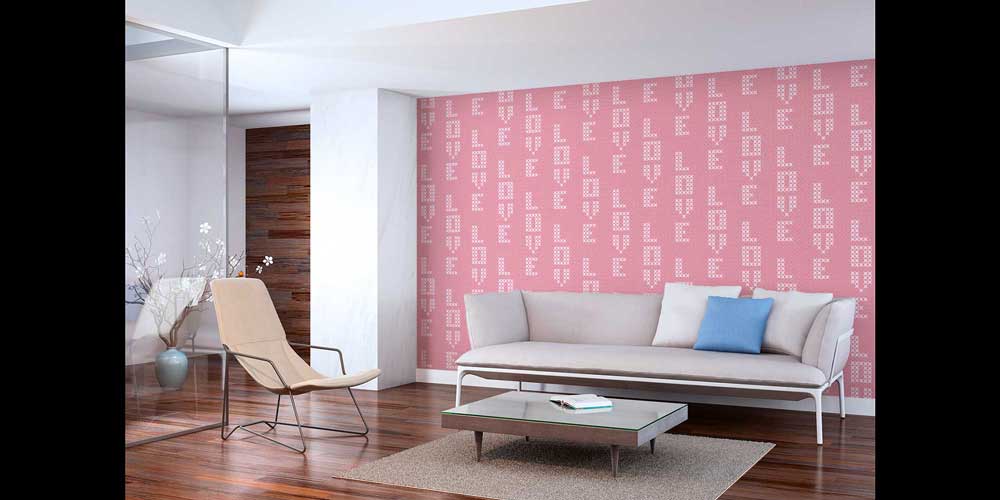 ev-dekorasyonu-4511-02 Love Desenli Duvar Kağıdı 4511