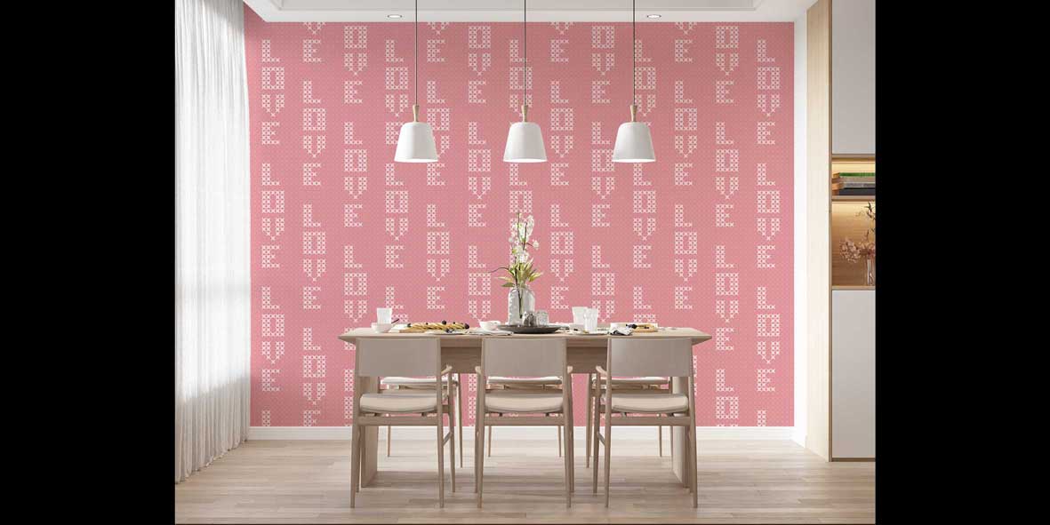 ev-dekorasyonu-4511-03 Love Desenli Duvar Kağıdı 4511