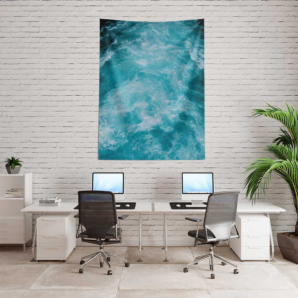 Turkuaz Dalgalı Deniz Yüzeyi Görünümlü Duvar Örtüsü 4652