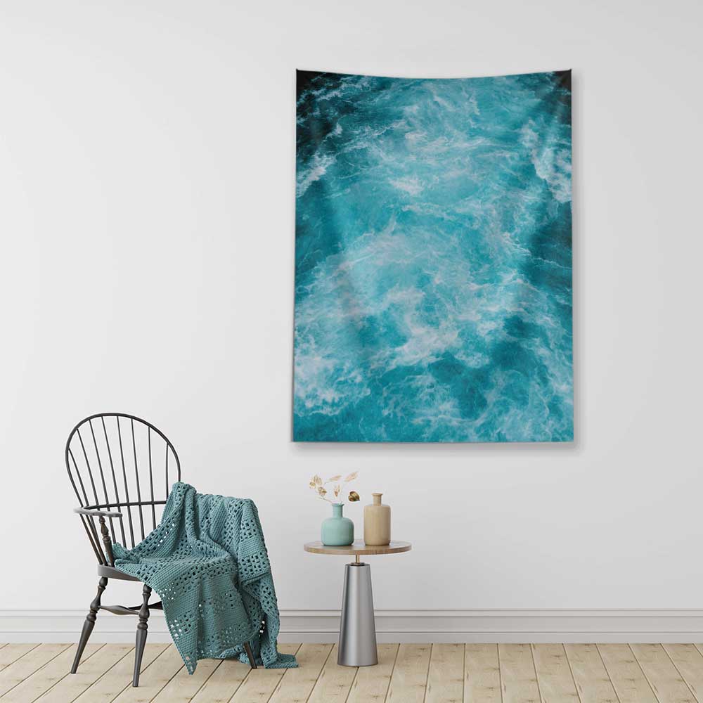 Turkuaz Dalgalı Deniz Yüzeyi Görünümlü Duvar Örtüsü 4652