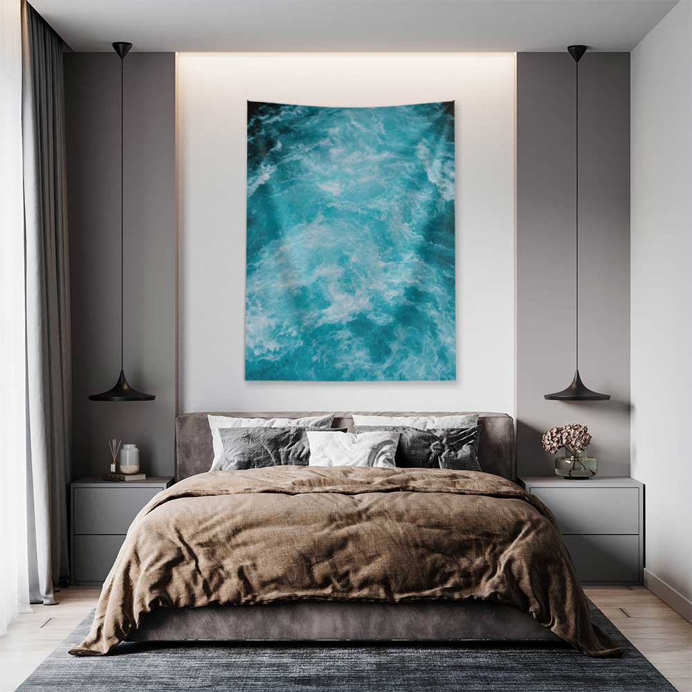 Turkuaz Dalgalı Deniz Yüzeyi Görünümlü Duvar Örtüsü 4652