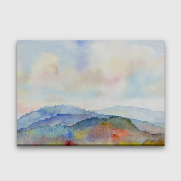 Akvarel Dağ Manzarası Kanvas Tablo 4676