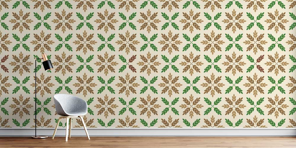 Yaprak Motifli Klasik Botanik Duvar Kağıdı 4723
