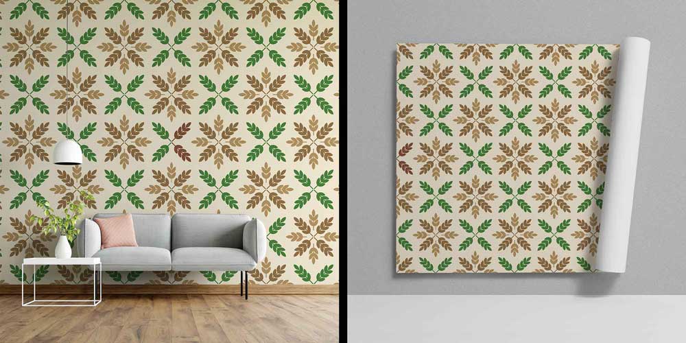 Yaprak Motifli Klasik Botanik Duvar Kağıdı 4723