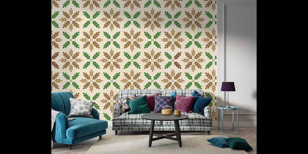 Yaprak Motifli Klasik Botanik Duvar Kağıdı 4723