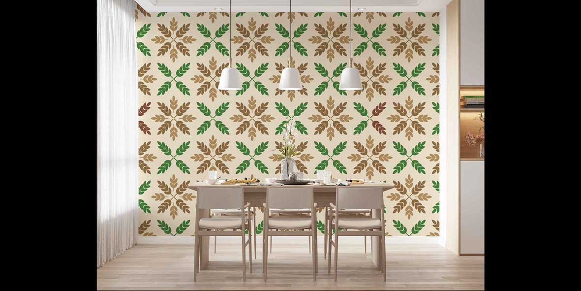 Yaprak Motifli Klasik Botanik Duvar Kağıdı 4723