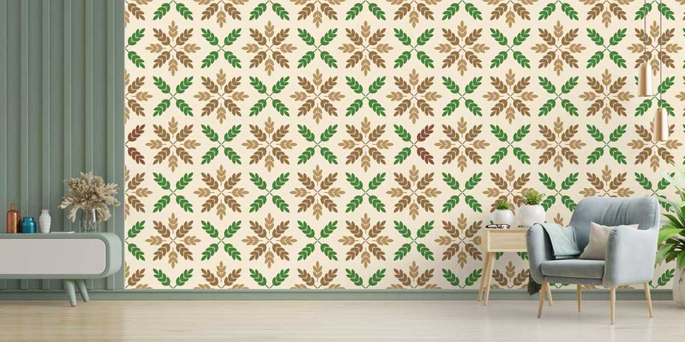 Yaprak Motifli Klasik Botanik Duvar Kağıdı 4723