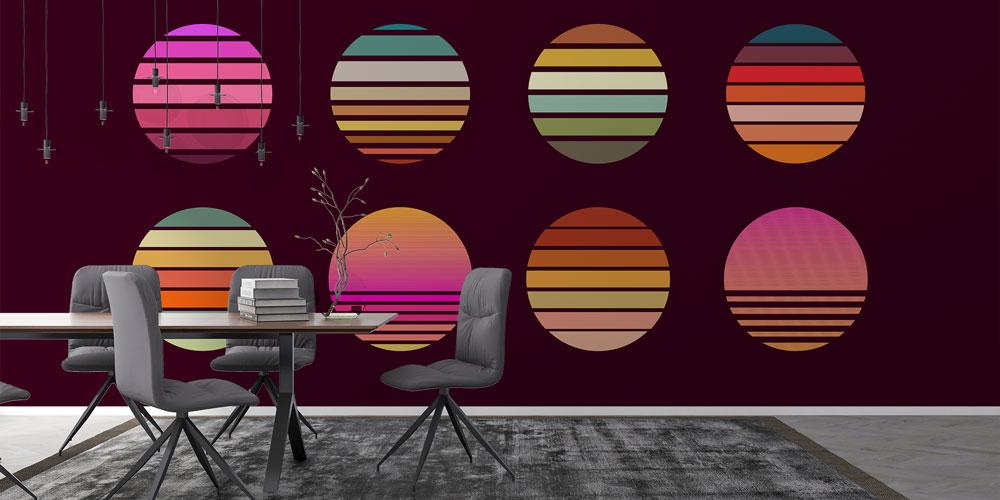 ev-dekorasyonu-4834-03 Çizgisel Disk Formları Soyut Dijital Sanat Duvar Kağıdı 4834