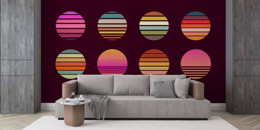 ev-dekorasyonu-4834-04 Çizgisel Disk Formları Soyut Dijital Sanat Duvar Kağıdı 4834