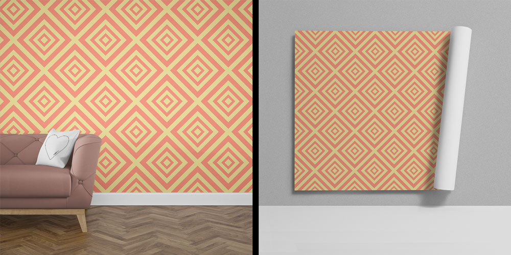 Geometrik Elmas Desen Duvar Kağıdı 5226