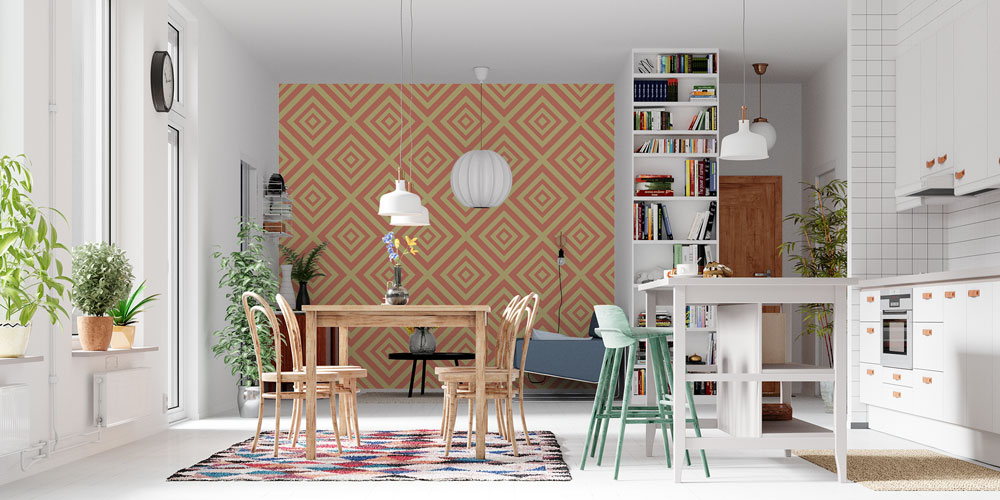 Geometrik Elmas Desen Duvar Kağıdı 5226